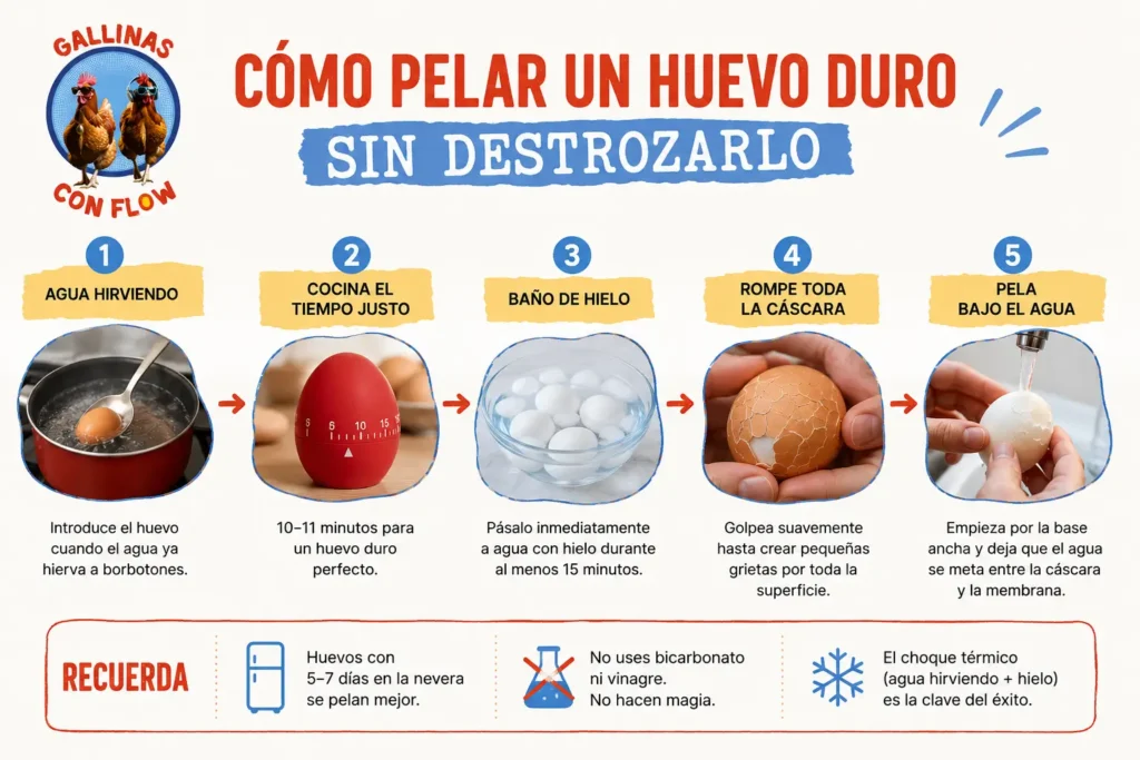 Cómo pelar huevos duros sin destrozarlos: el truco definitivo de la ciencia 1 como pelar un huevo duro sin destrozarlo infografía