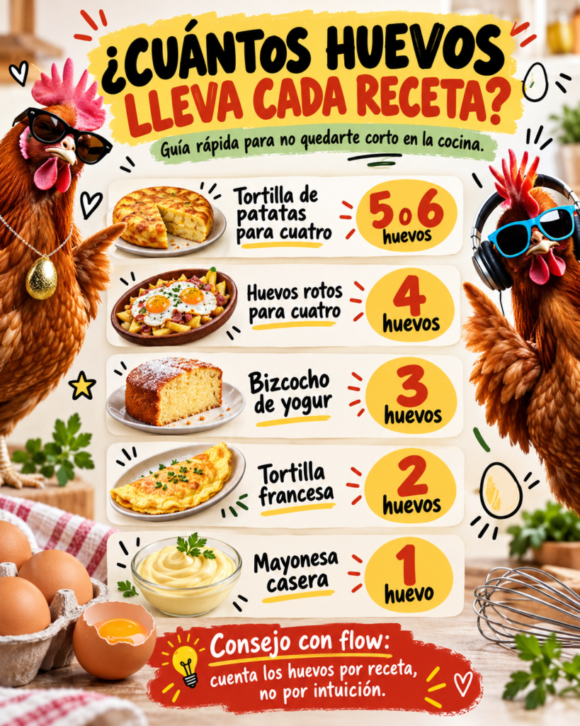 Infografía Guía de Gallinas con Flow cuántos huevos puedo comer a la semana